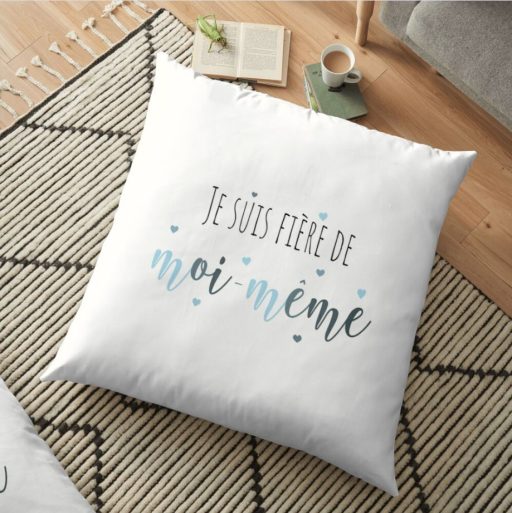 Collection Grandir Zen, Affirmation Je suis fière de moi - Produit Coussin décoration intérieur