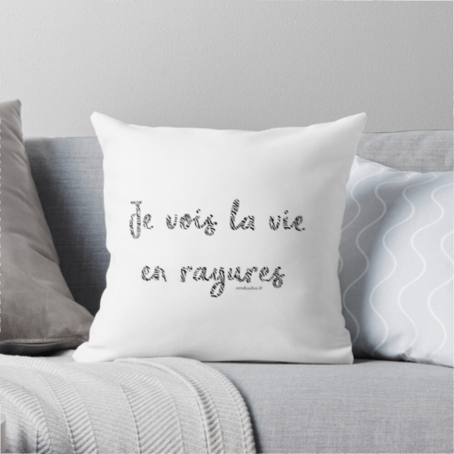 coussin-Collection Zen et Zèbre - j'ai des rayures Et alors ? disponible sur la boutique Redbubble