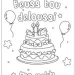 coloriage Joyeux anniversaire en wolof, pour les enfants, beuss bou deloussi mo nekh, Jangàl