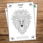 coloriage du lion Gaynde en wolof, pour les enfants, mandala zen