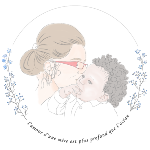 illustration Portrait maman enfant bebe