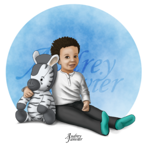 Enfant Doudou illustration Portrait