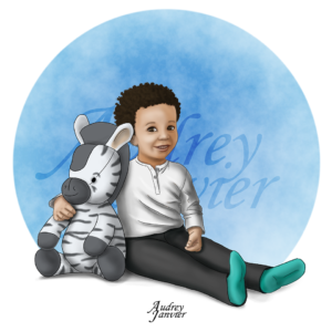 Enfant Doudou illustration Portrait 