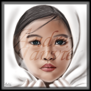 Portrait Fille réaliste yeux