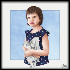 Portrait réaliste d'une enfant Audrey Janvier