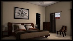 Chambre Africaine Jour Final Image de Synthèse 3D infographie Audrey Janvier