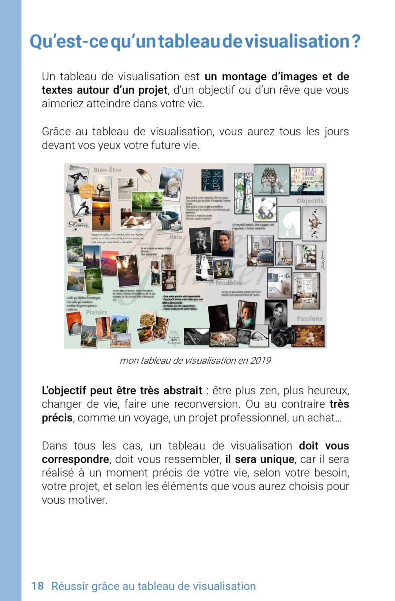 Livre d'Audrey Janvier, Reussir Grace Au Tableau de Visualisation Page 18